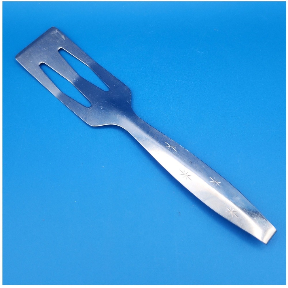 Vintage Regent Sheffield Stainless Slotted Spatula Turner Starburst Handle